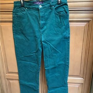 MISSY DARK EMERALD GREEN STRAIGHT LEG JEANS